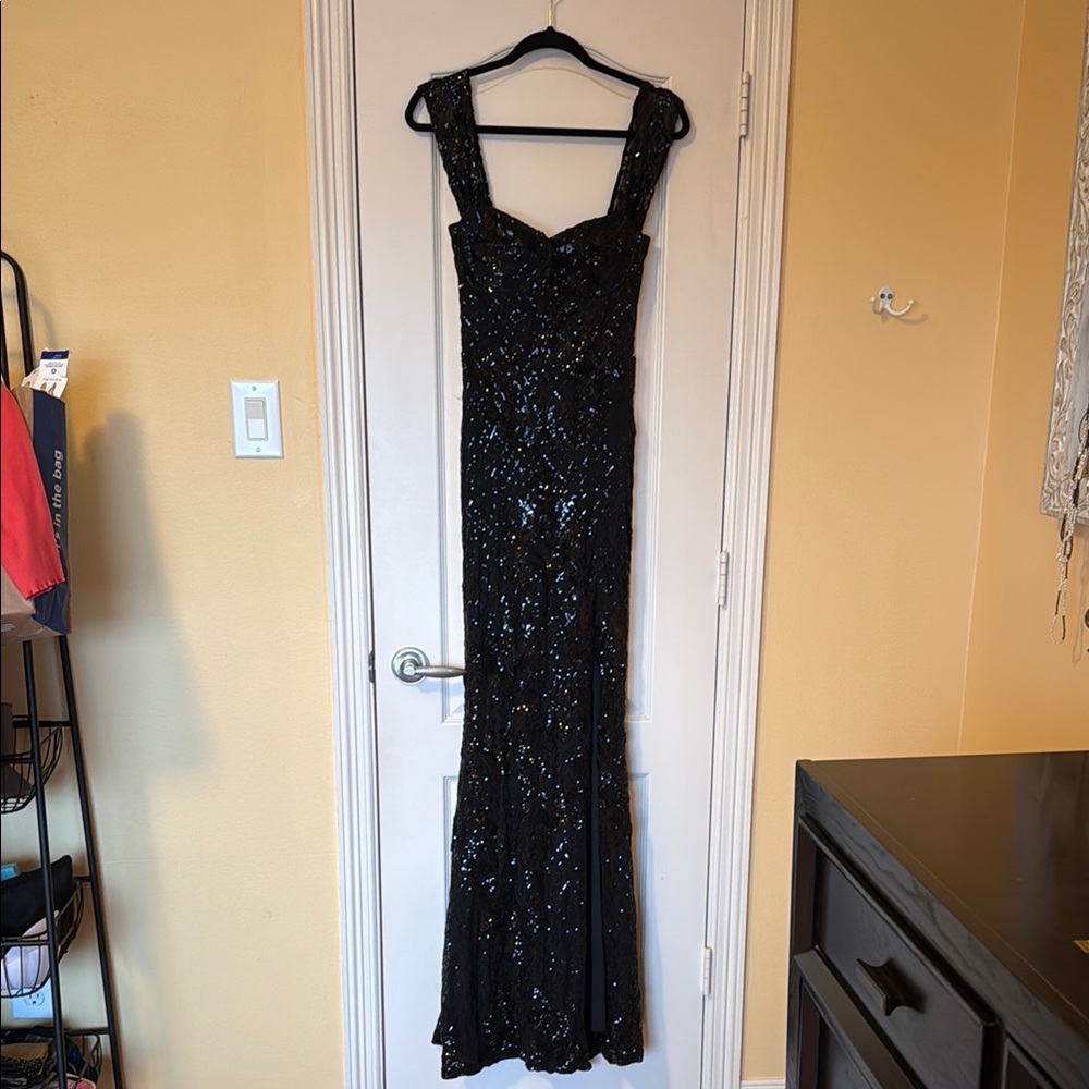 Black Sequin Gown
